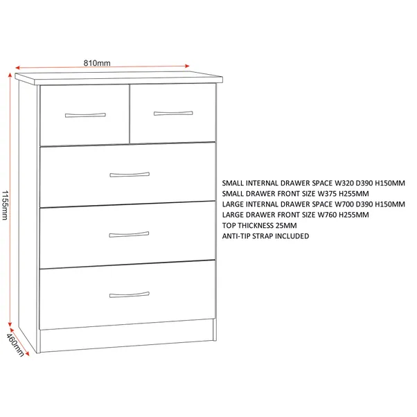 rukn nevada 5 drawer chest rukn nevada 5 drawer chest