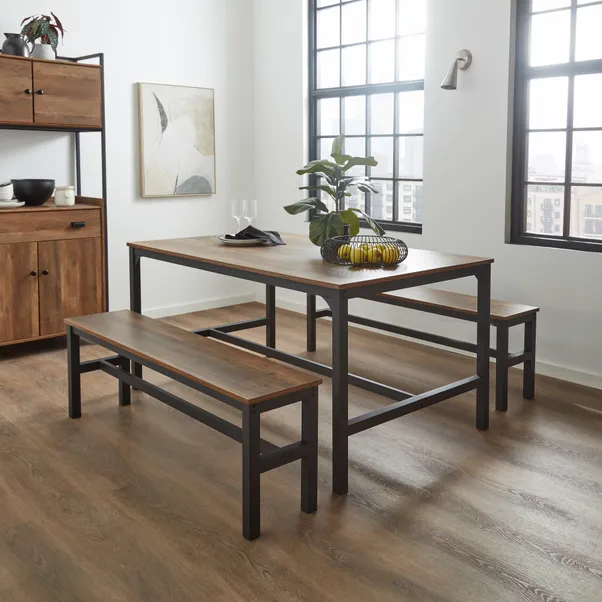 rukn fulton 6 seater rectangular dining table with 2 benches rukn fulton 6 seater rectangular dining table with 2 benches