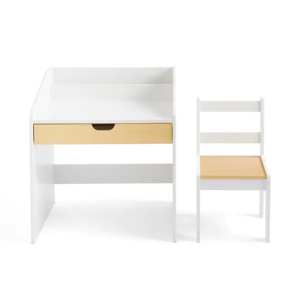 rukn kids quinn desk with chair, white natural rukn kids quinn desk with chair, white natural