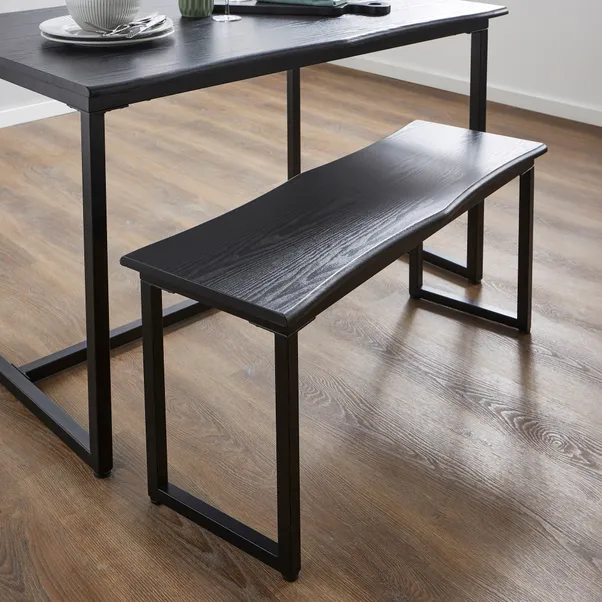 rukn 4 seater wave edge dining table and bench set rukn 4 seater wave edge dining table and bench set
