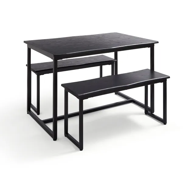 rukn 4 seater wave edge dining table and bench set rukn 4 seater wave edge dining table and bench set