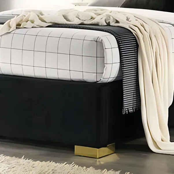 stature gold accent velvet bed stature gold accent velvet bed