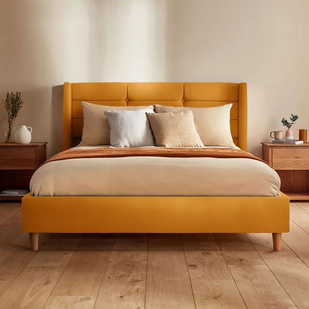 aura squared back velvet bed aura squared back velvet bed