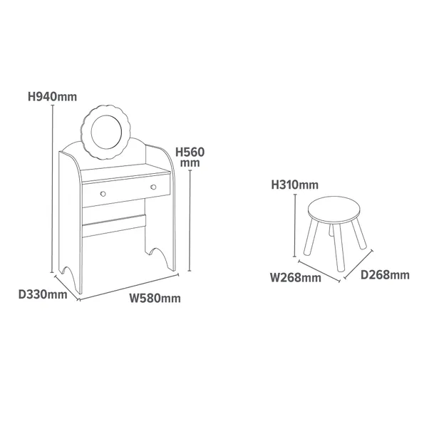rukn liberty house dressing table and stool set rukn liberty house dressing table and stool set
