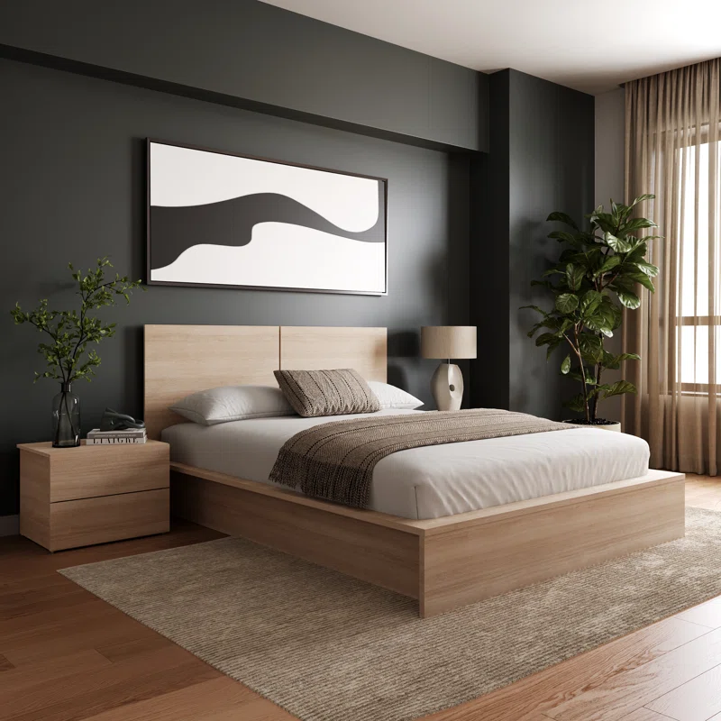3 piece bedroom set: bed, headboard & 2 nightstand 3 piece bedroom set: bed, headboard & 2 nightstand