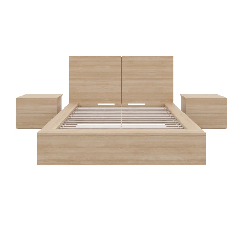 3 piece bedroom set: bed, headboard & 2 nightstand 3 piece bedroom set: bed, headboard & 2 nightstand