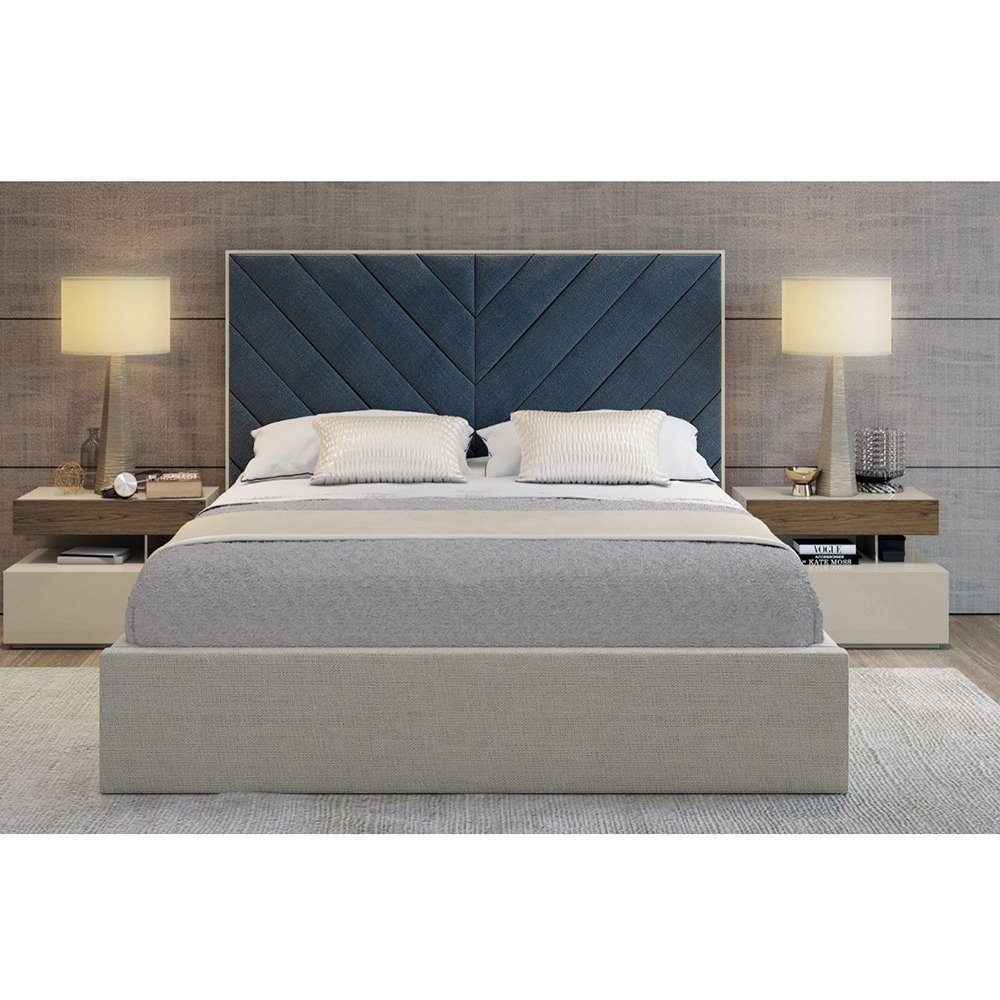 indigo herringbone panel bed indigo herringbone panel bed